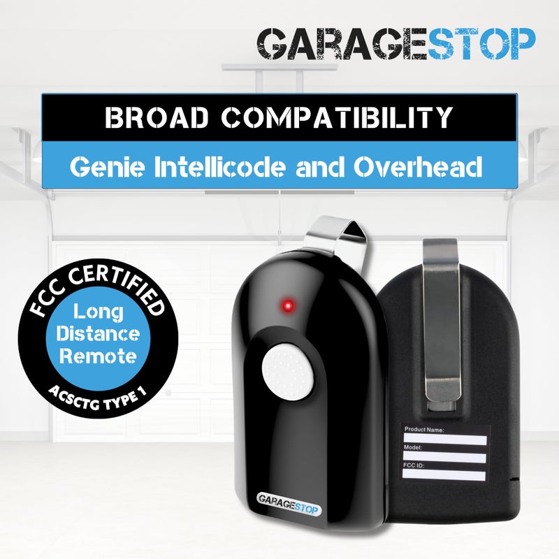 GARAGE STOP 1 for Genie ACSCTG Type 1 Button Remote, GIT-1 390Mhz Genie Intellicode Garage Door Remote Replacement, Overhead Door Compatible (1997 to Present) - Image 5